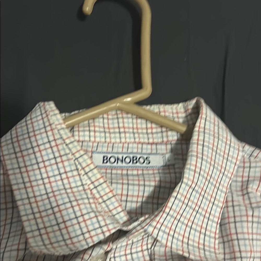 Checkered Casual Button Down Shirt with Stripes. Very nice fitting